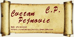 Cvetan Pejnović vizit kartica